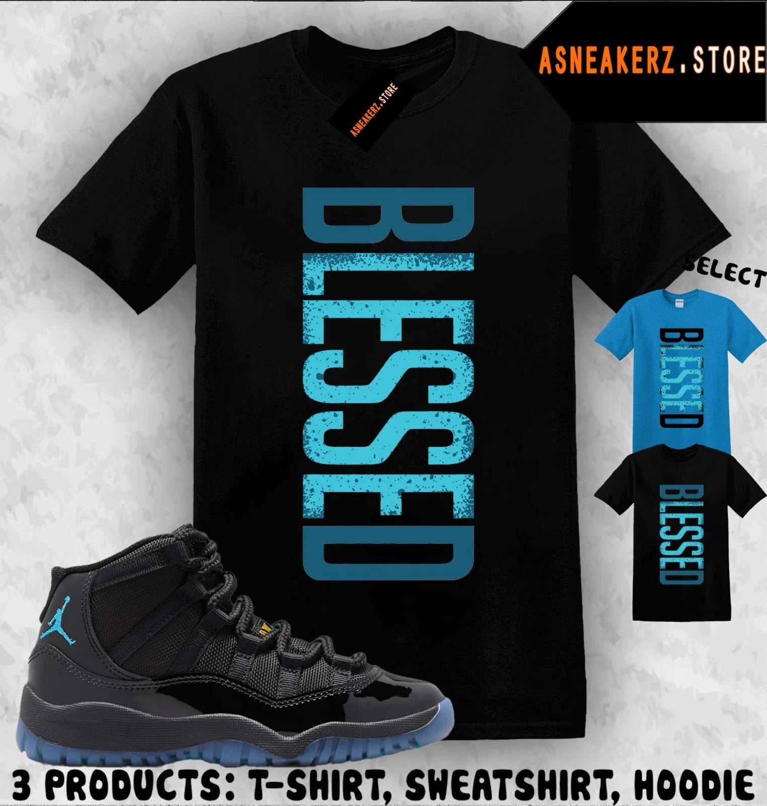 

Shirt Match AJ 11 Gamma Blue 2025 Sneaker Matching Tee VERTBLS Blessed T-Shirt L