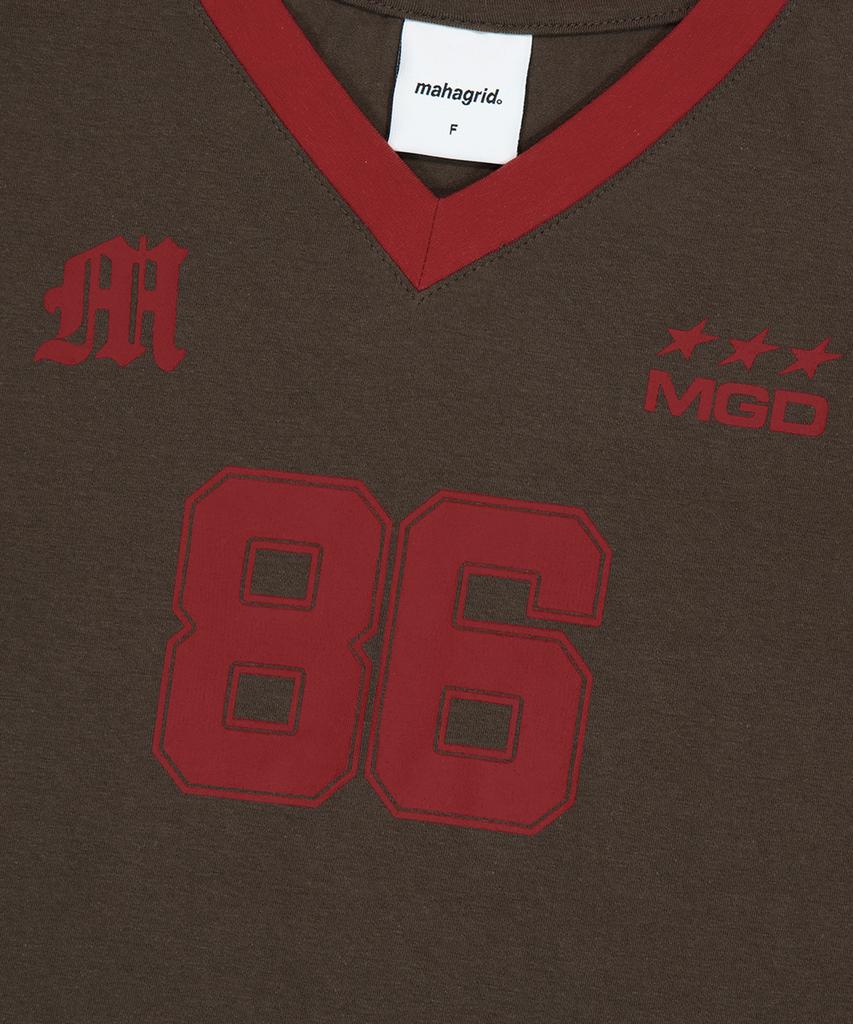 MAHAGRID Football Ringer Tee Brown(Mg2Fmft587A)