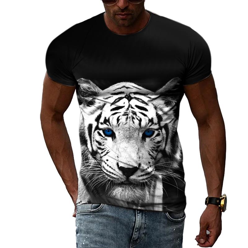 New Year Animal Tiger Graphic T Shirts For Men Summer Fashion Casual Hip Hop Harajuku Style T-shirt 3D Personality Print Tee Top