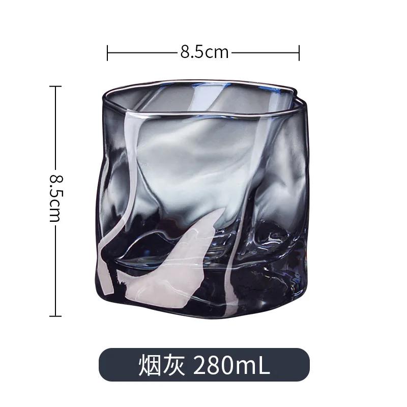 Japanese Beer Whiskey Glass Crystal Glass Cup Shaped Cup Twisted Cup Ins Wind Creative Wholesale Drinkware 250ml