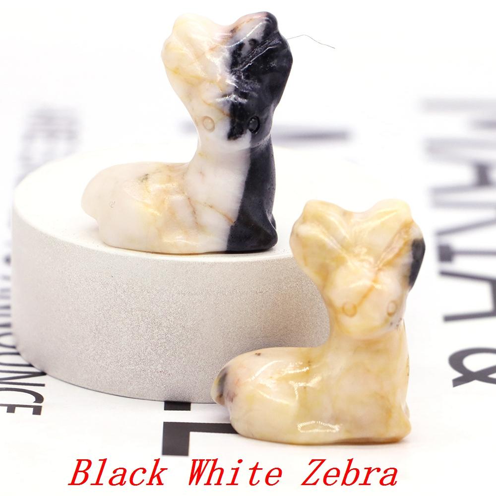 Deer Statue Natural Stone Carved Crystal Reiki Healing Animal Figurines Gemstone Crafts Home Gem Decoration Gifts  1.2"