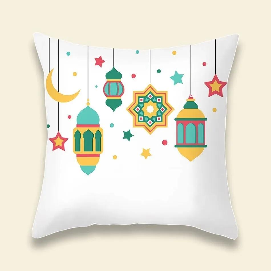 Wzór lampionu ramadanowego Pokrowiec na poduszkę dekoracyjną na sofę do salonu Dekoracja domu Poszewka na poduszkę Materiały na przyjęcie Eid