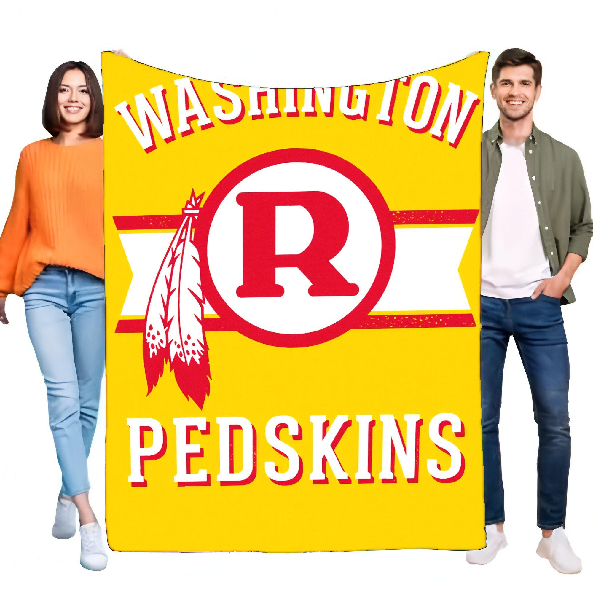 

Large Washington Redskins Blanket with Misprinted PEDSKINS Logo, Perfect for Lounging, Camping or Game Day, Features Colorful 75cmx90cm