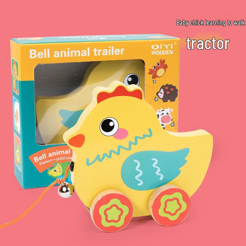 Wooden Animal Baby Walker & Pull Toy for Infants and Toddlers