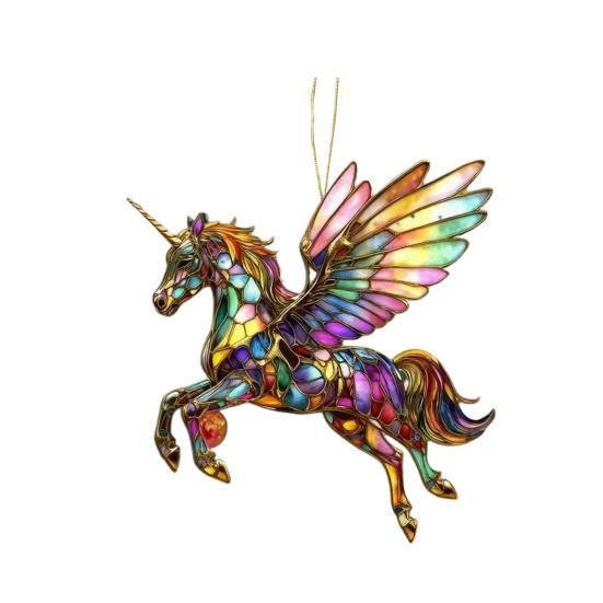 Horse Pendant 2D Acrylic Realistic Horse Decoration Christmas Ornament with Hanging Loop Equestrian Lovers Holiday Decor