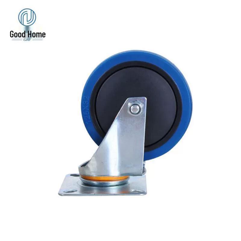 Kangle 5-inch Blue TPR Silent Swivel Caster