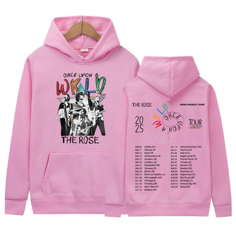 Singer The Rose Once Upon AWRLD World Tour Album Hoody Men's Clothing Retro Oversized Long Sleeve Fleece Hoodies Streetwear
