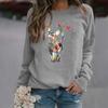 Women's Hooded Print Sweatshirt Long Sleeve Top Women