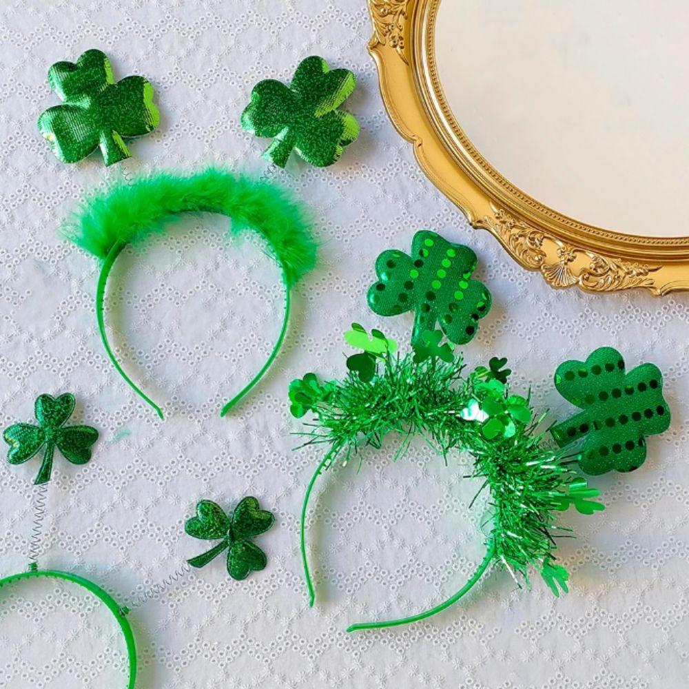 

Пластиковые зеленые повязки на голову Декоративные зеленые блестящие банты Повязки на голову Ирландский фестиваль