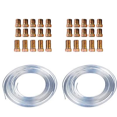 POPETPOP Brake Pipe, Zinc Pipe, Soft Pipe, 3/16" ID, 762cm Length, Tube Kit, 30 Pieces (Set of 2), Silver/Golden, 762x0.47cm