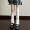 Leg Warmers Lolita Socks Y2K Knitted Warm Foot Cover White Black Warmer Lady Autumn Winter Crochet Sock Boot Cuffs