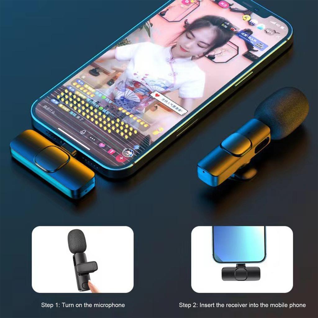 Wireless Lavalier Microphone One To Two Live Broadcast Microphone Set