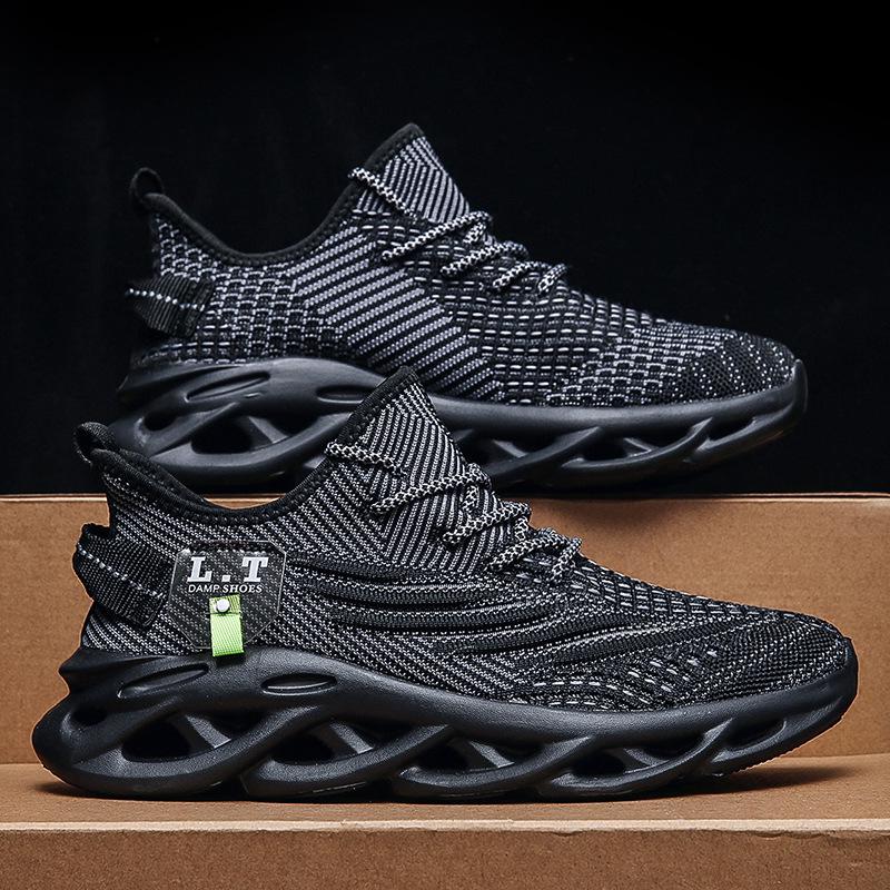Men s Lightweight Flyknit Mesh Running Shoes - Summer Casual, Ultra-Light, Twisted Sole Sneakers. 45