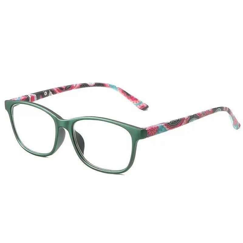 

Модные модные очки для чтения женские с принтом, анти-синий свет, очки для пресбиопии, очки высокой четкости в квадратной оправе 150