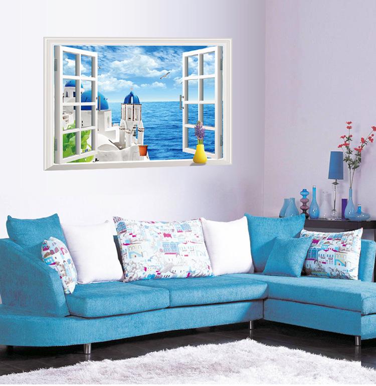 Nude Five Dynasties Pastoral Landscape Wall Decal AY9234C Window Scene