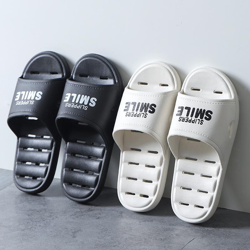 Slippers women's summer simple water leakage indoor home hotel bathroom bath soft bottom couple men's cool slippers