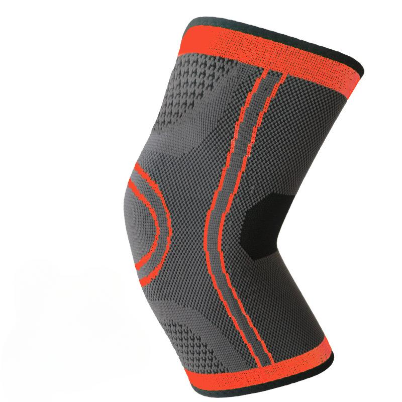 Single Nylon Running Knee Pads with Pressure Strap 3D Knitted for Basketball Climbing Four Seasons Sports