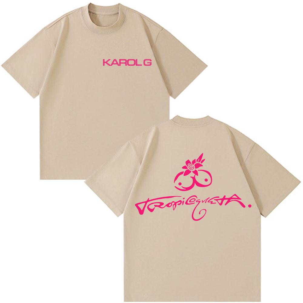 

Karol G Tropicoqueta New Album 2026 T Shirt Unisex Women Fashion Aesthetic T Shirts Oversized Soft Cotton Oneck TShirt Streetwear 3XL
