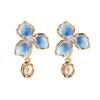 Flower Pearl Stud Earrings Enamel Oil Dripping Flower Mini Love Mori Design Sense Light Luxury Earrings Women