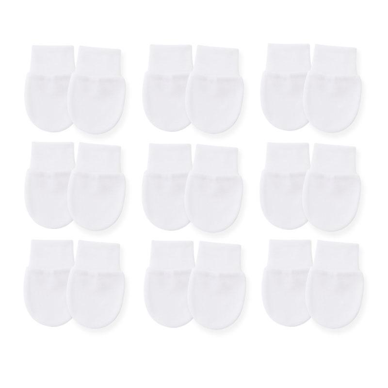Newborn Baby Solid Color Anti-Scratch Gloves Set for All Seasons (0-3 Months) - Europe & US