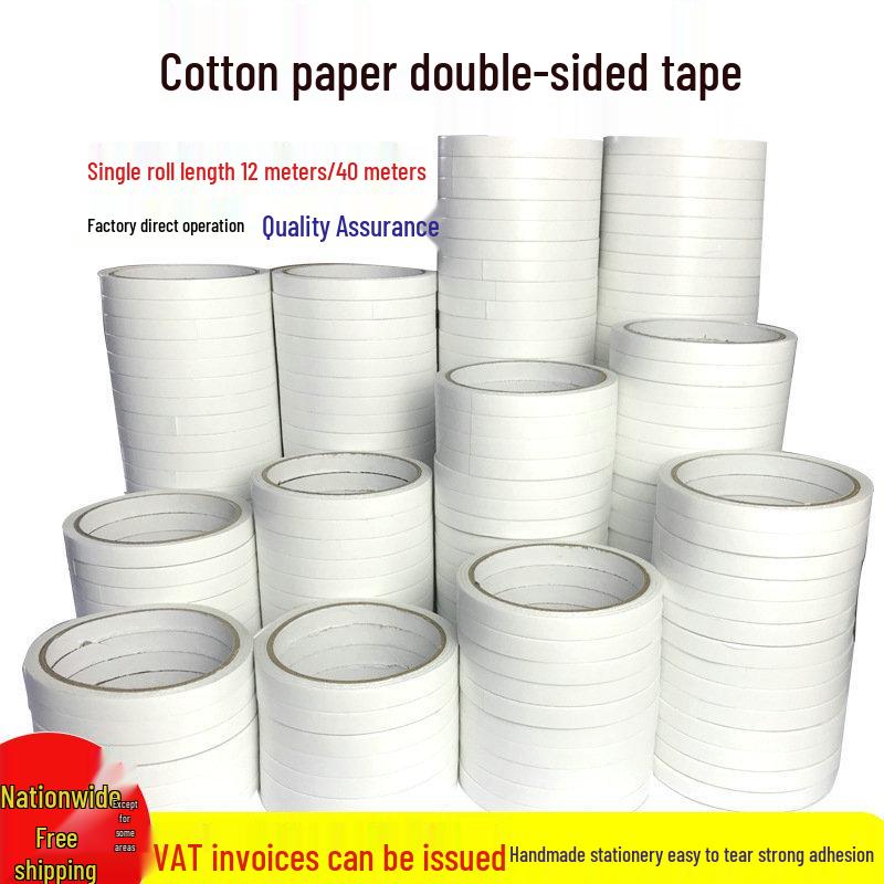 Cotton Paper Double-Sided Adhesive Tape - Thin Office Stationery Tape In Stock