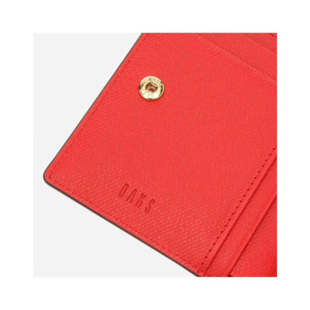 Daks Red Check Two Fold Wallet With Dd Logo