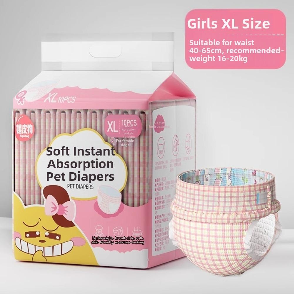10PCS Super Absorption Disposable Dog Diapers Female Male Leakproof Pet Nappies Pants Physiological Breathable Puppy Short