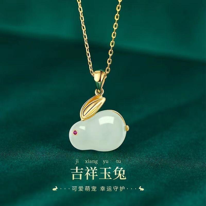 Year of the Rabbit Birthday Year Necklace Women's Pendant Good Fortune Jade Rabbit Women's Transshipment