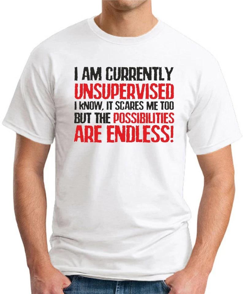 I AM CURRENTLY UNSUPERVISED T-SHIRT > Funny Slogan Novelty Mens Geeky Gift Geek 4