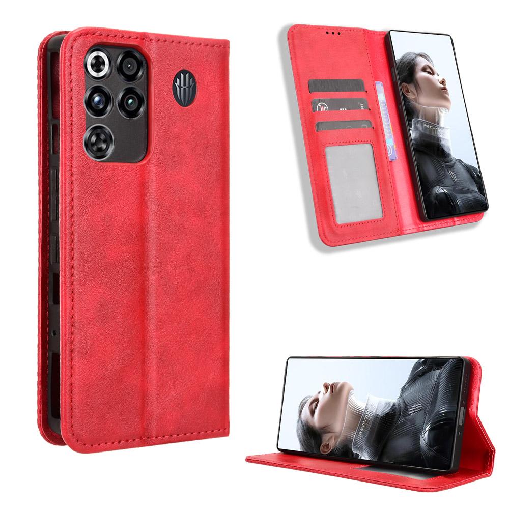 

Чохол-книжка для ZTE nubia RedMagic 11 Pro/Red Magic 11 Pro+ Plus з PU шкіри, захист всього корпусу [Блокування RFID], чохол-гаманець червоний