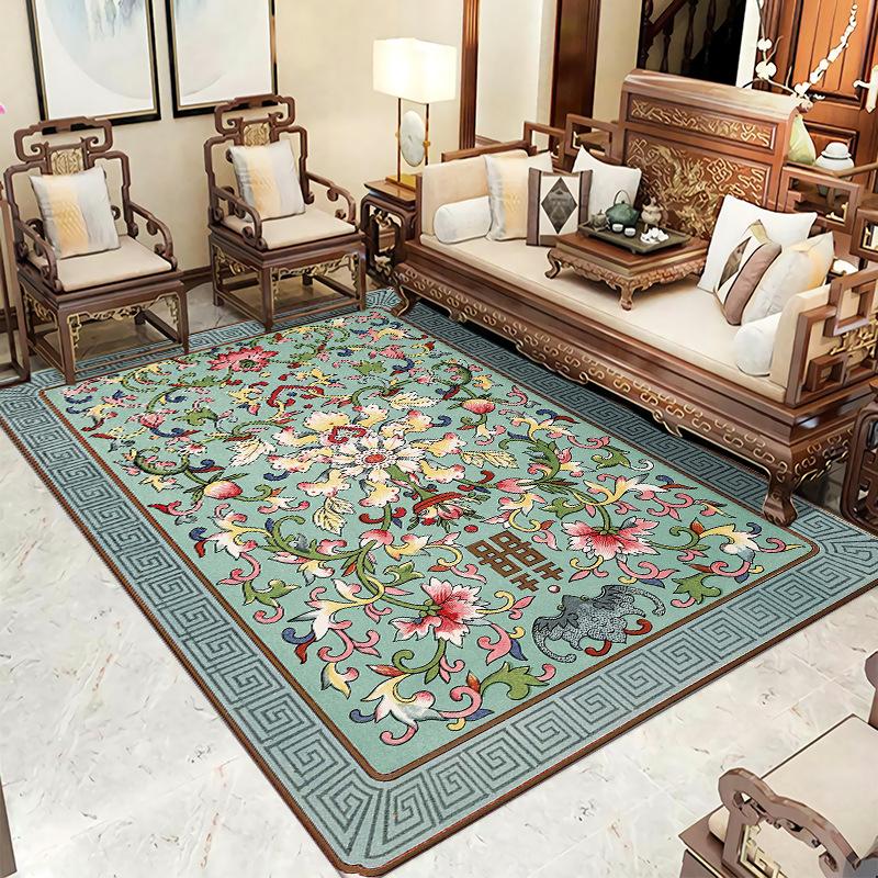 New Chinese Style Carpet Living Room Floor Mat Coffee Table Sofa Bedroom Bedside Carpet Large Area Carpet