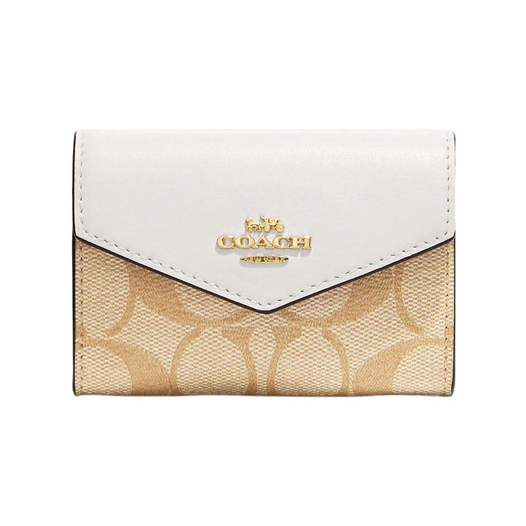 

Coach Card Case 10 Classic Horse And Carriage Logo Flip Cover Canvas With Leather Wallet Card Holder Women Wallet White Brown CH202-IMDQC Basic Set (Bag+Dust Bag)