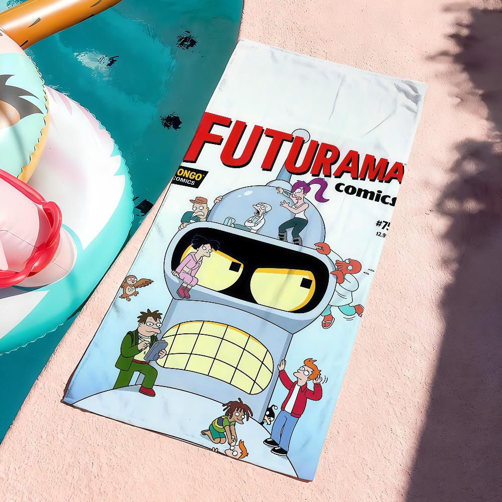 Funny Cartoon F-Futurama Towel Drying Bath Towel Applicable To Light Swimming Camping Yoga Beach Out