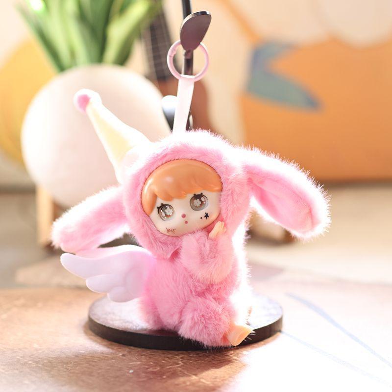 Vinyl Doll Plush Keychain With Soft Short Plush For Bag Decor And Gift