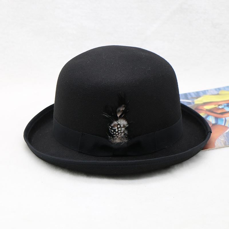 2025 New High Quality Man Fedora Unisex Gentleman Round Top Cap Cosplay Derby Bowler Hat British Shape Hat Autumn Magic Hat