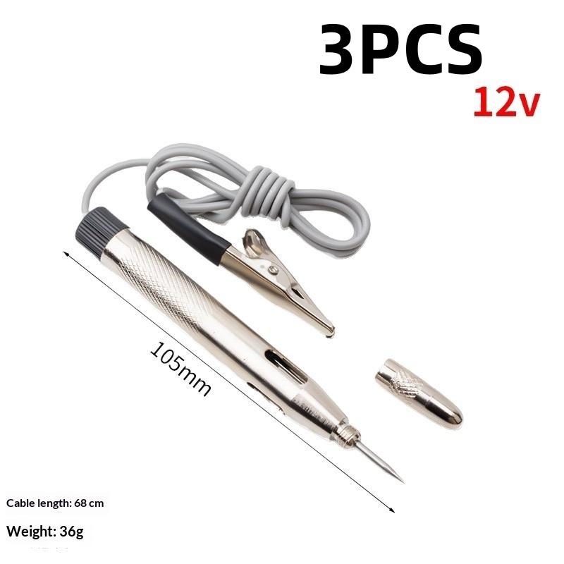 DC 6-24V Universal Auto Car Circuit Tester Lamp, 1/3Pcs Detector Probe, Ideal for Garage Repair Accessories