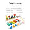 Wooden Children's Character Expression Bead Columns Colorful Sorting Toys Shape Stringing Matching Educational Building Blocks