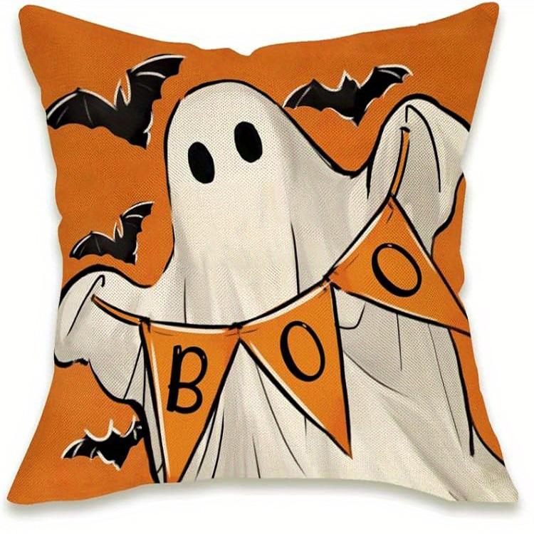 Ghost with BOO Banner Pillow CoverSuitable for living room bedroom sofa decorative cushion cover pillow cover