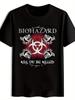 Black "Biohazard" Graphic T-shirt - "Kill or Be Killed" Design