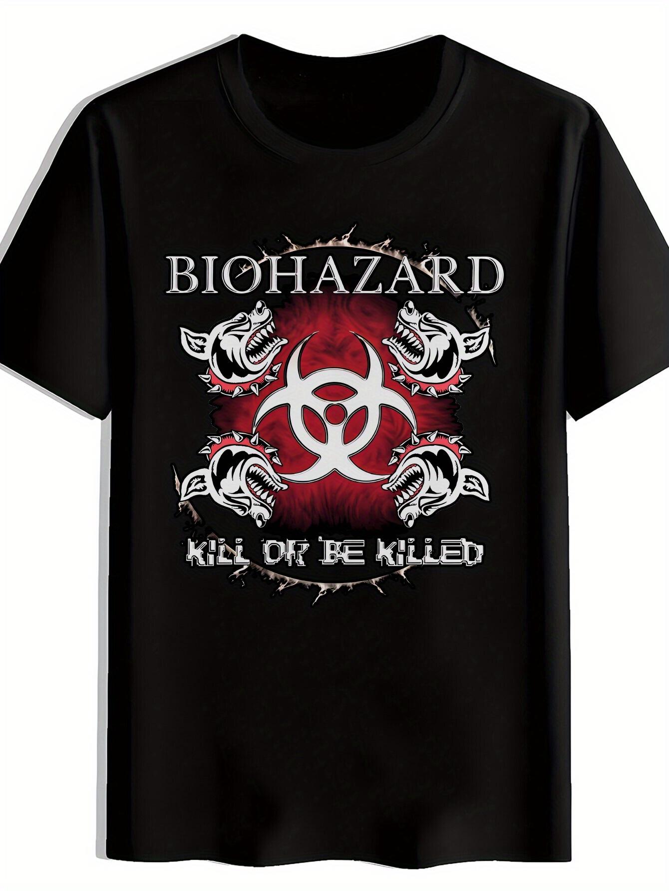 Black Biohazard Graphic T-shirt - Kill or Be Killed Design S