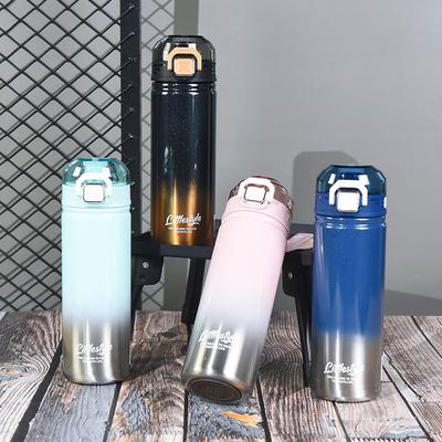 600ML Edelstahl Becher mit Schnappdeckel Vakuumflasche Thermosbecher Kaffee Tee Milch Thermoflasche Kaffeebecher Sport Wasserflasche