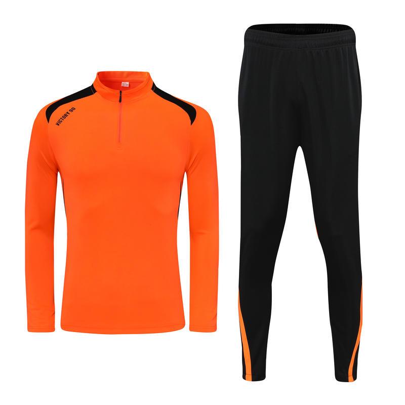 Unisex Half-Zip Long-Sleeve Football Training Set for Kids & Adults