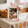 Bunny Picture Frame with Stand Wooden Decorative Tabletop Photo Postcard Display Picture Frame Gifts Home Office Table Tabletop