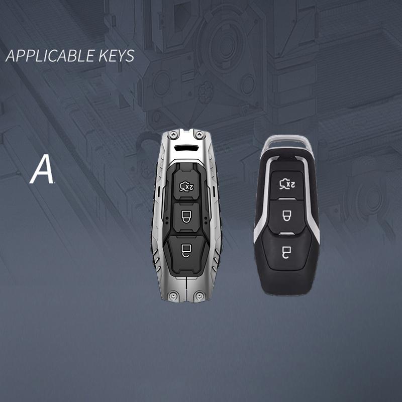 For Ford Focus 3 4 ST Mondeo 5 MK5 Mustang F-150 Explorer Edge Fiesta Kuga MK3 4 Zinc Alloy Car Remote Key Case Cover Holder