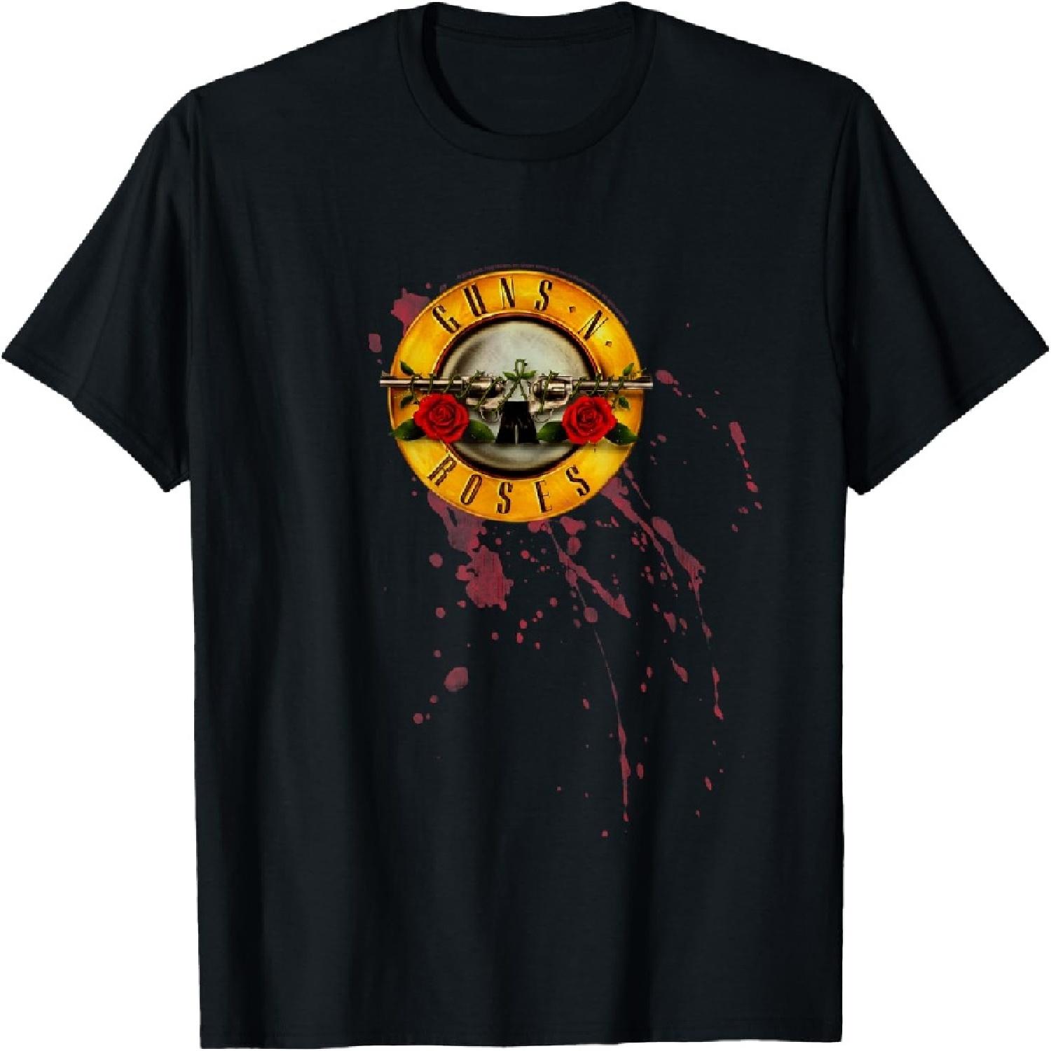 Guns N  Roses Official Splatter Bullet T-Shirt S