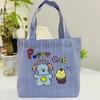 Cute Canvas Cat Paintings Handbags Large Capacity Casual Cartoon Canvas Bag Lightweight Lunch Bag Outing