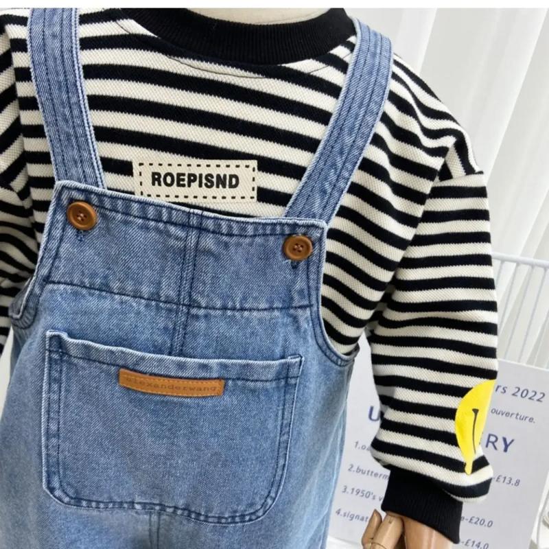 Jungen Jeans Mädchen Rucksack Hose Kinder Frühling Jumpsuit Herbst Mode Hose Baby Taschen Lässige Hosen Neu Locker Warm Strampler