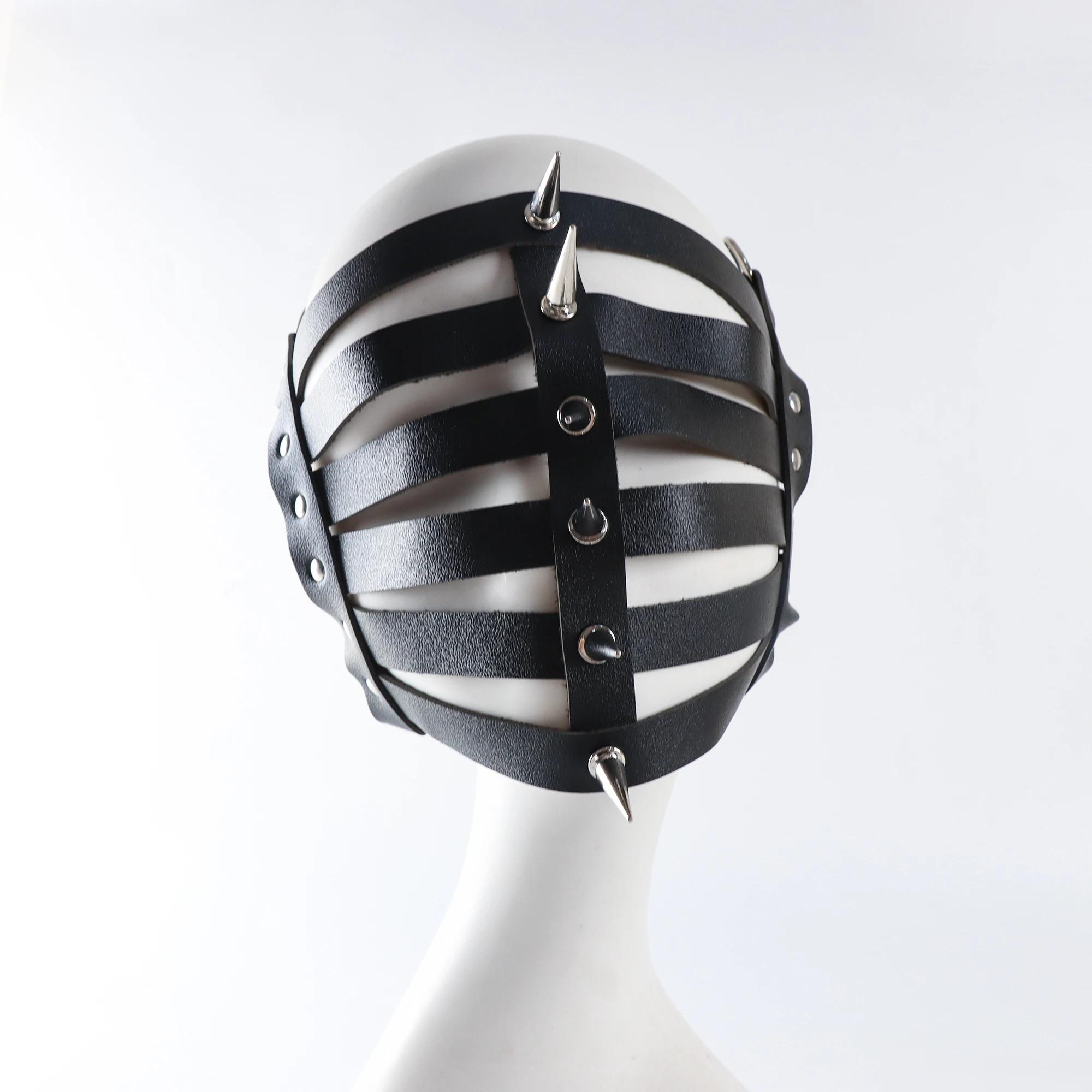 

Маска Готик Панк с Шипами из ПУ Кожи Половина Лица Пустая Маска Косплей Животное Хэллоуин Взрослый Игра Маскарадная Вечеринка чёрный