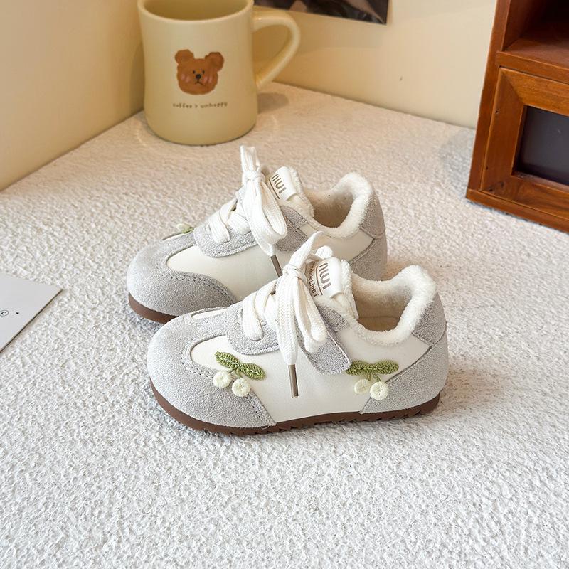 

Девичьи бархатные кроссовки принцессы - Новинка 2025 Осень/Зима, Повседневные кеды для малышей и детей 25