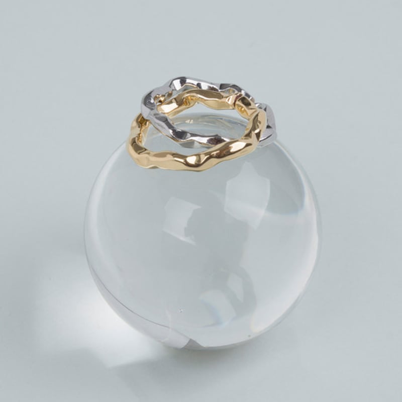 AUGUST ALICE Vanve Gold and Silver Double Wave Ring